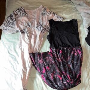 Maxi Black and Pink Sleeveless Dress